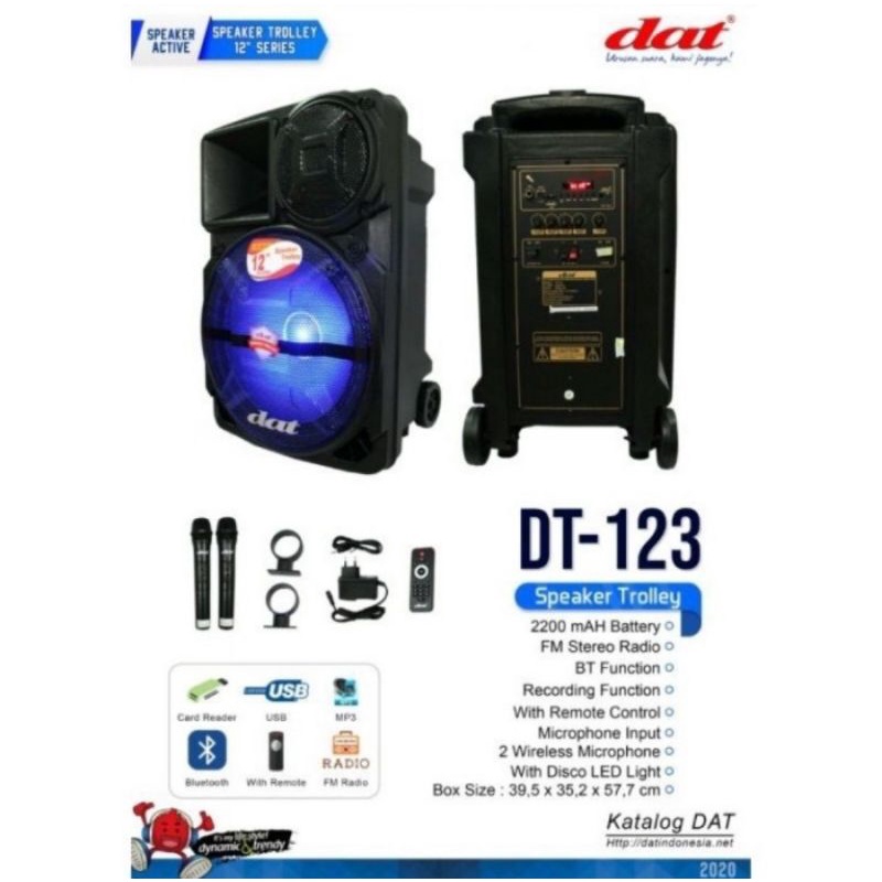 Speaker portable meeting wireless 12 inch DAT DT 123 USB bluetooth