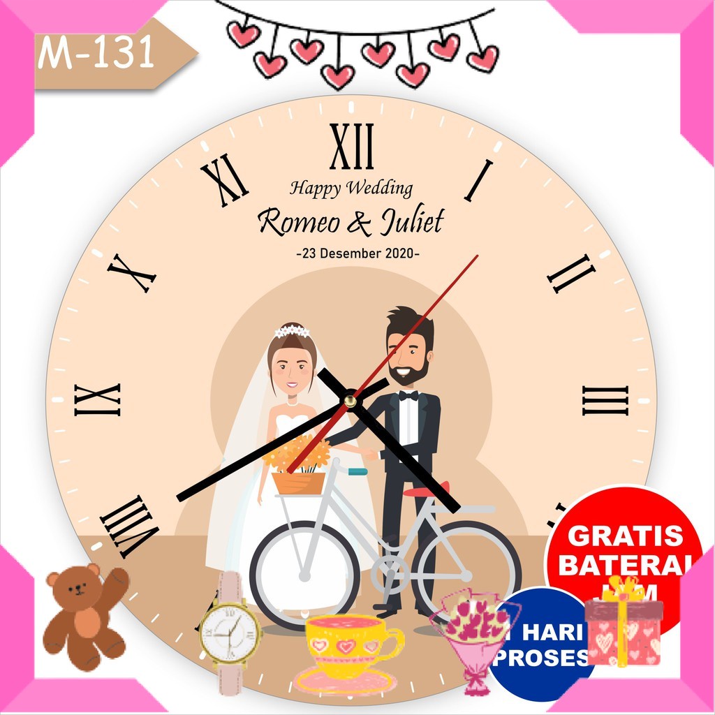 

HAMPERS BAYI ANAK MUDA REMAJA PACAR ISTRI BIKIN ROMANTIS ANNIVERSERY/ Kado Wedding Nikahan Jam Dinding Custom Nama Animasi Kartun Couple Gift Hadiah Pernikahan Pertunangan Wanita cewek Minimalis Kecil Besar Analog Ruang Tamu / ULTAH LAHIRAN WISUDA JADIAN