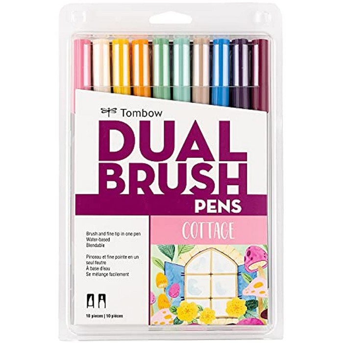 

[KL-0264) Tombow dual Brush Pen ABT, Cottage, set 10, free case