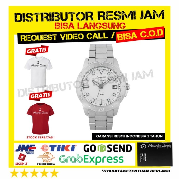 ALEXANDRE CHRISTIE ac6517MD ac6517 ac 6517 SILVER GARANSI RESMI