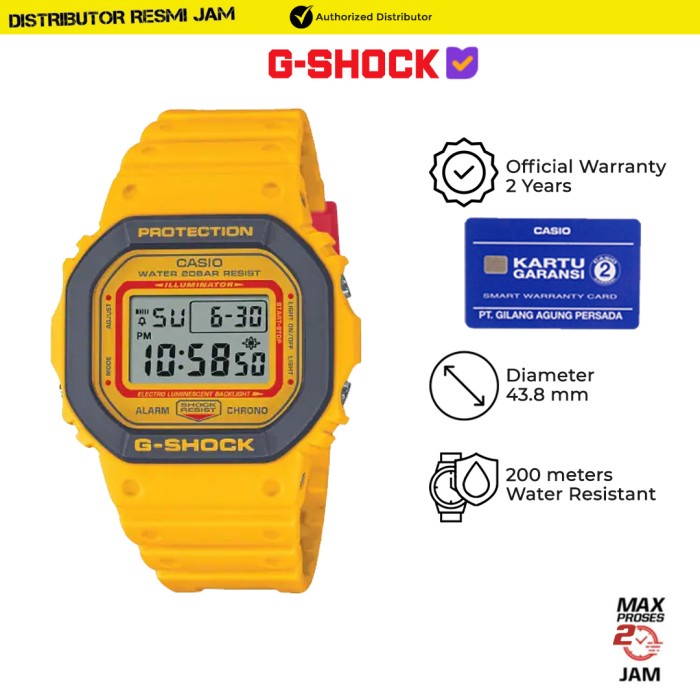 GShock DW-5610Y-9DR DW-5610 DW5610Y DW5610 Garansi Resmi 2 Tahun