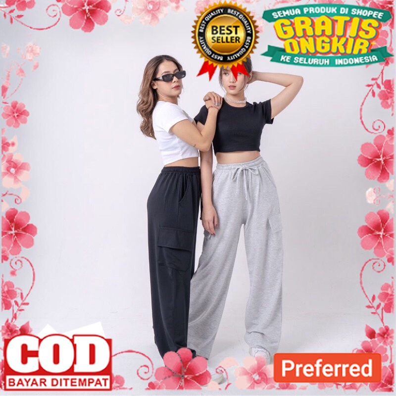 HITAM PUTIH MERAH BIRU HIJAU GOLD SILVER /Cargo Pants | celana loose cargo | Joy sweat pants | celan