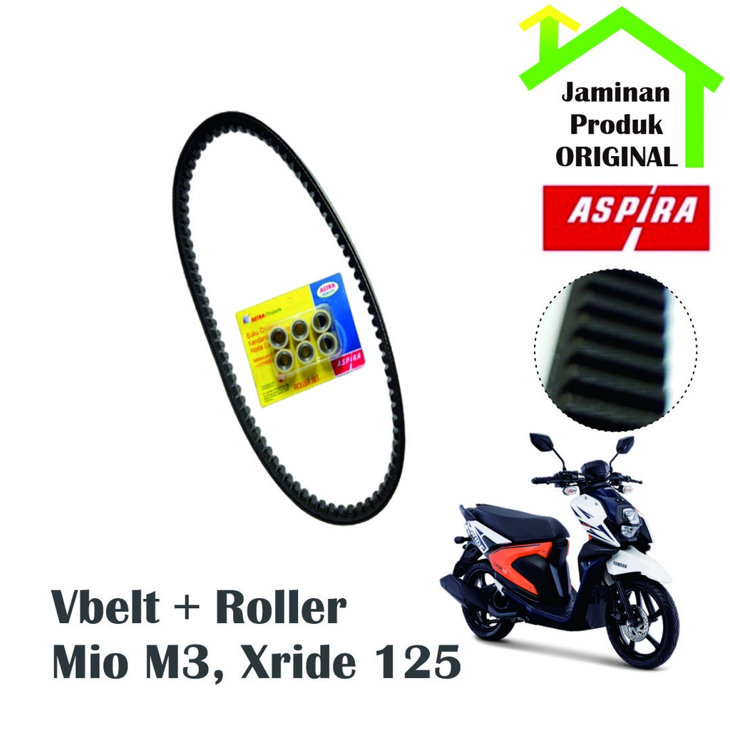 ASPIRA Paket Vbelt Roller Mio GT M3 X-RIde Fino 125 Vanbelt Cvt Motor