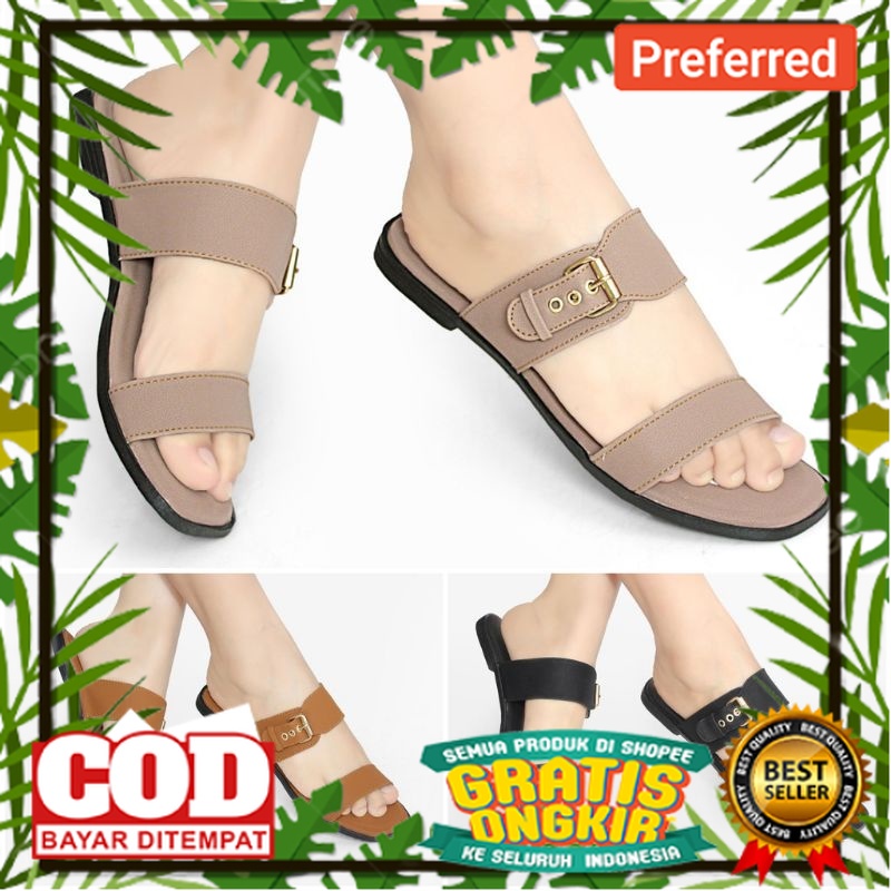 SEPATU SANDAL BEST SELLER TREND TERKINI /Sandal Wanita Terbaru 2022 /Selop Kekinian Murah