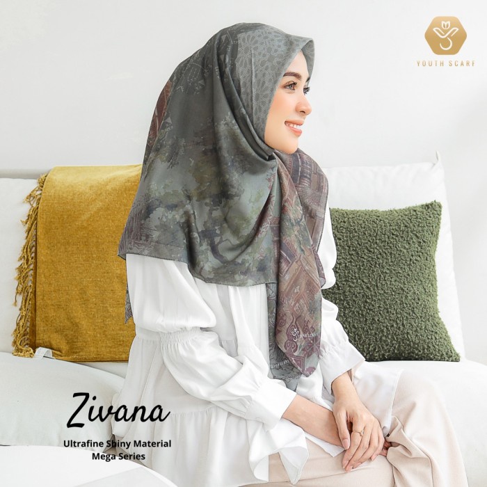 HIJAB VOAL PRINTING - YOUTHSCARF SIGNATURE MEGA SERIES - ZIVANA - zivana+masker