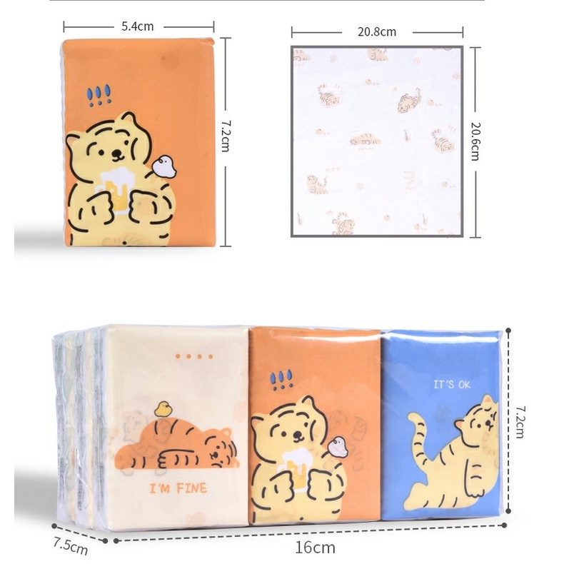 [FS] Tisu Kering Bermotif Lucu Mini/ Cute Patterned Facial Tissue Paper Portable / Tisue Travel Pack / Tisu Kemasan Saku Ekonomis Unik