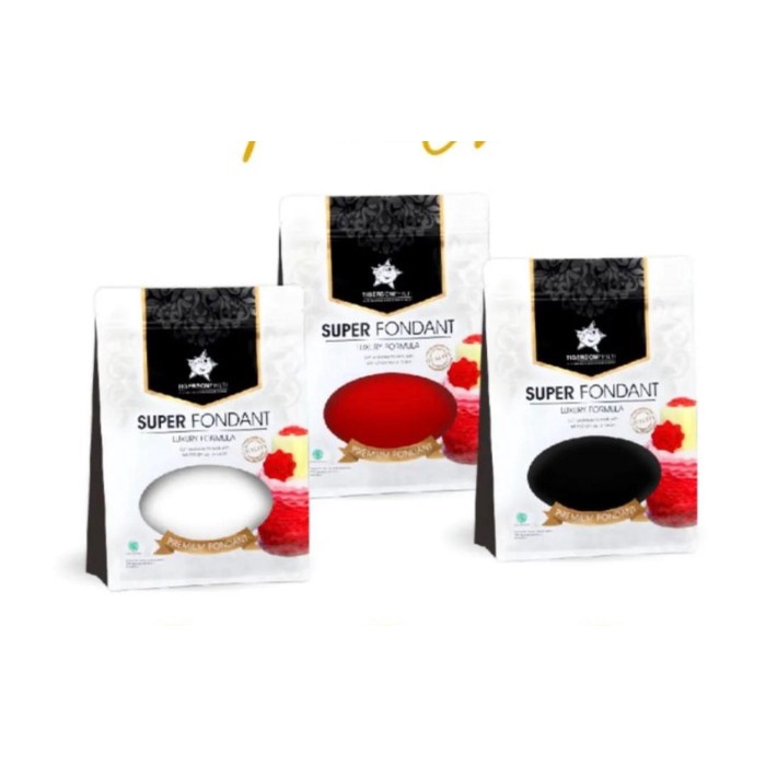 

Promo Bisa COD super fondant warna merah / hitam hiasan kue - red repack 250g