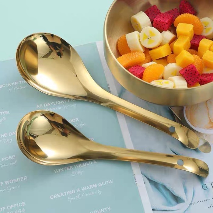 CENTONG NASI Stainless steel 304 sendok nasi gold bahan tebal cantik