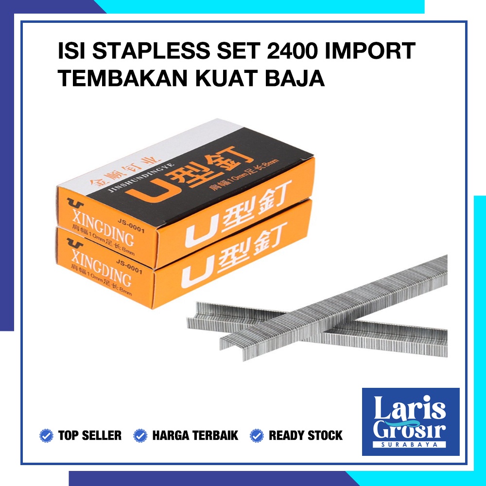 

Isi Staples Tembak Isi Stapler Refill Gun tacker Steples Baja 2400 pcs Laris Grosir Surabaya