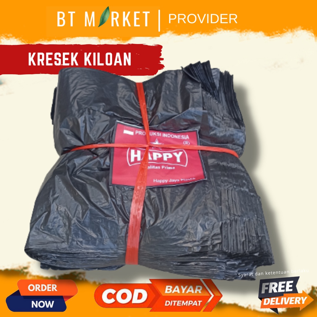 Kresek hitam kiloan plastik kresek los hitam 1kg Besar Sedang Kecil