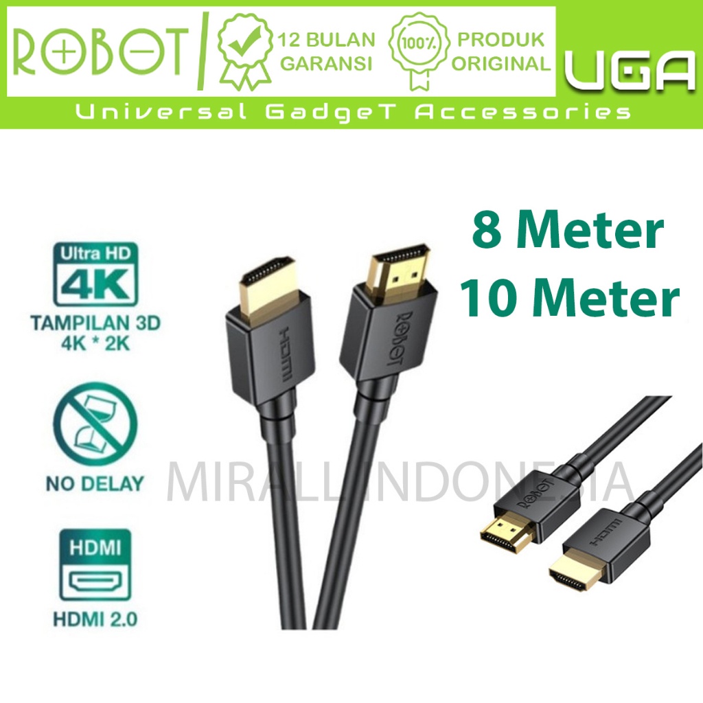 KABEL HDMI TO HDMI ROBOT RFH10 KABEL HDMI TO HDMI 10 8 METER HIGH-DEFINITION 4K ORIGINAL