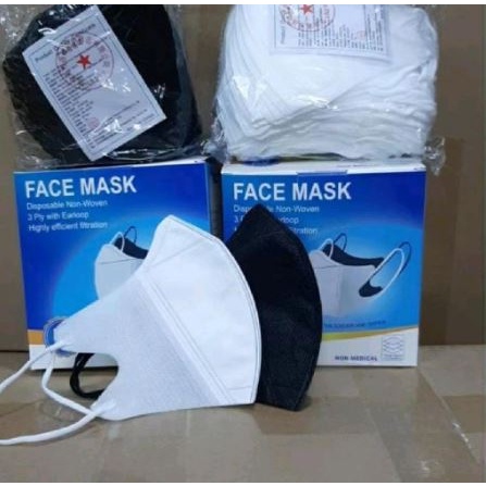 [ 1 BOX MASKER DUCKBILL ]  ISI 50 PIECE MASKER DUCKBILL HITAM MASKER DUCKBILL PUTIH