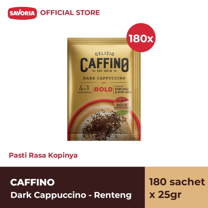 

Caffino Dark Cappucino Renteng 1 Karton isi 180 Sachet x 25g