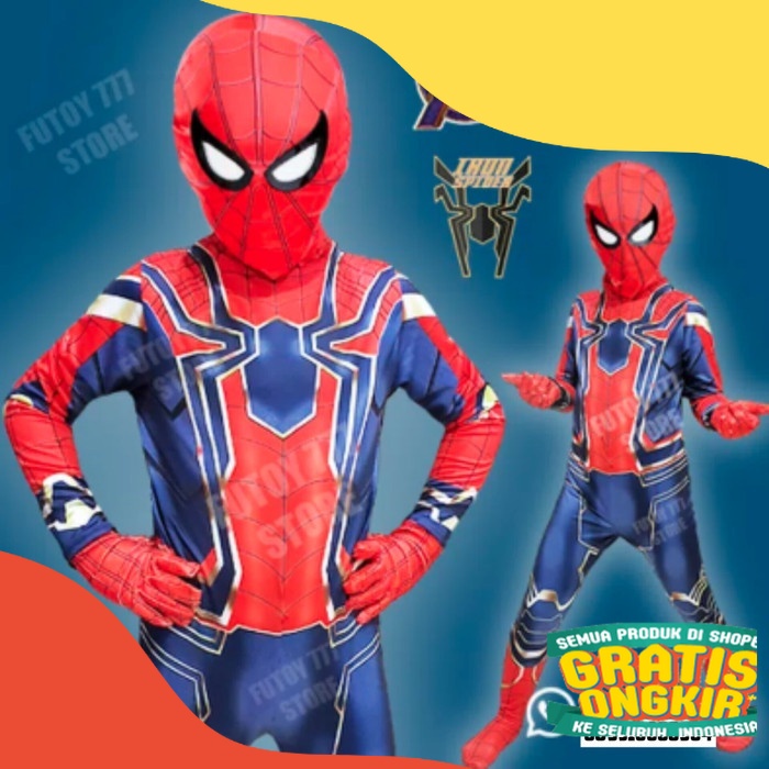 baju spiderman anak kostum spiderman anak kostum anak laki laki 250 - Bungkus Kado/ Black white