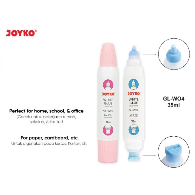 

Liquid Glue / Lem Cair Putih JOYKO GL-W04 35ml Dual Tip