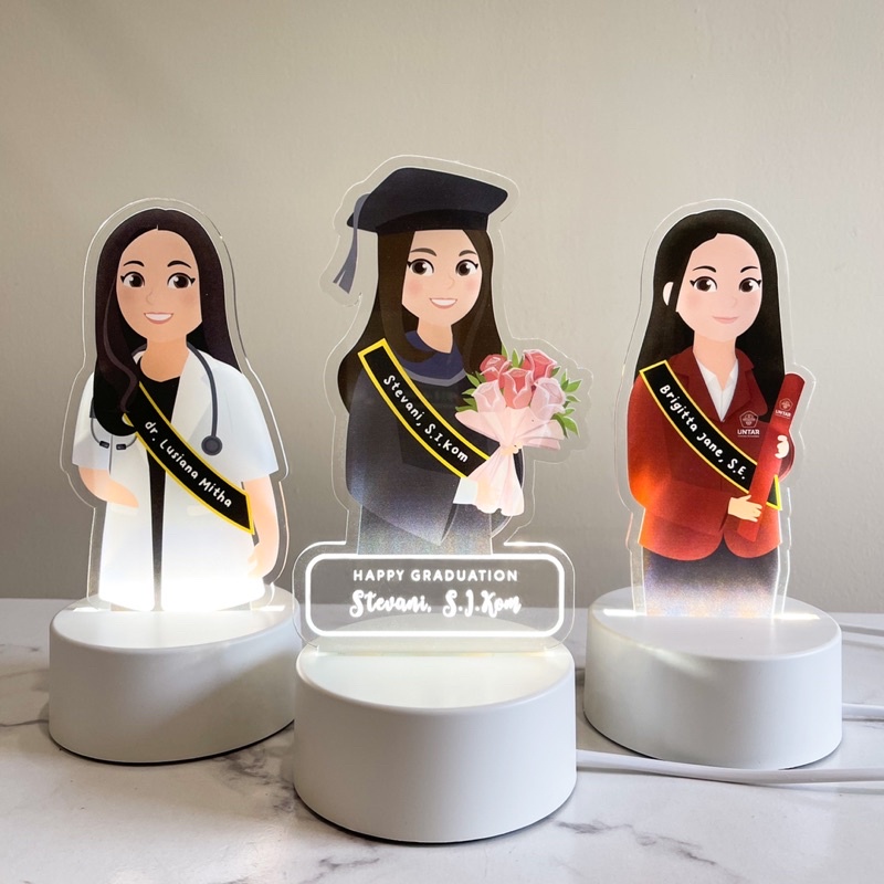 STELLA - Acrylic graduation gift kado custom hadiah dokter polisi hampers wisuda cewek cowok lovenli