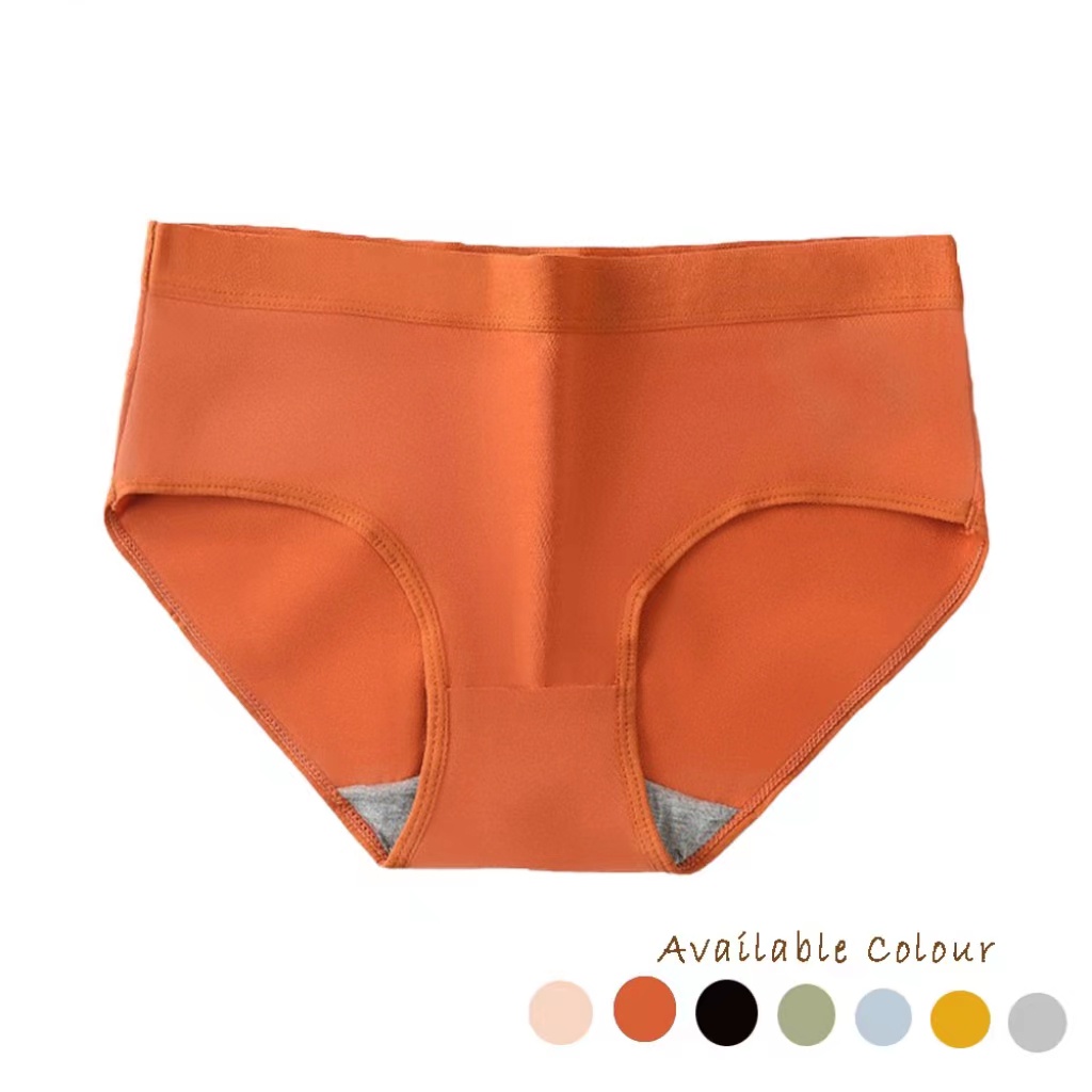 6PCS Serbaguna paling laris Celana Dalam Wanita Polos Cd Mid Waist Bahan Katun A06