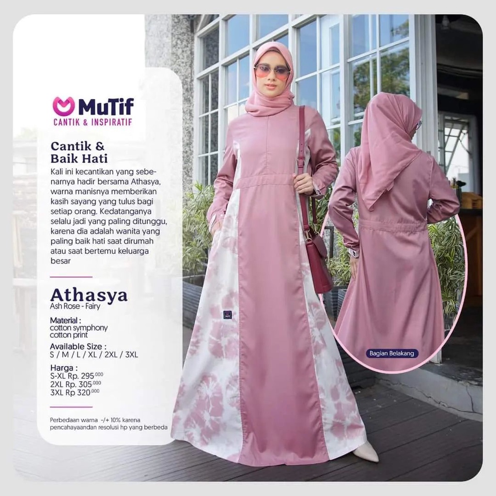 Gamis Wanita Syari Busui Mutif Bahan Katun Athaya