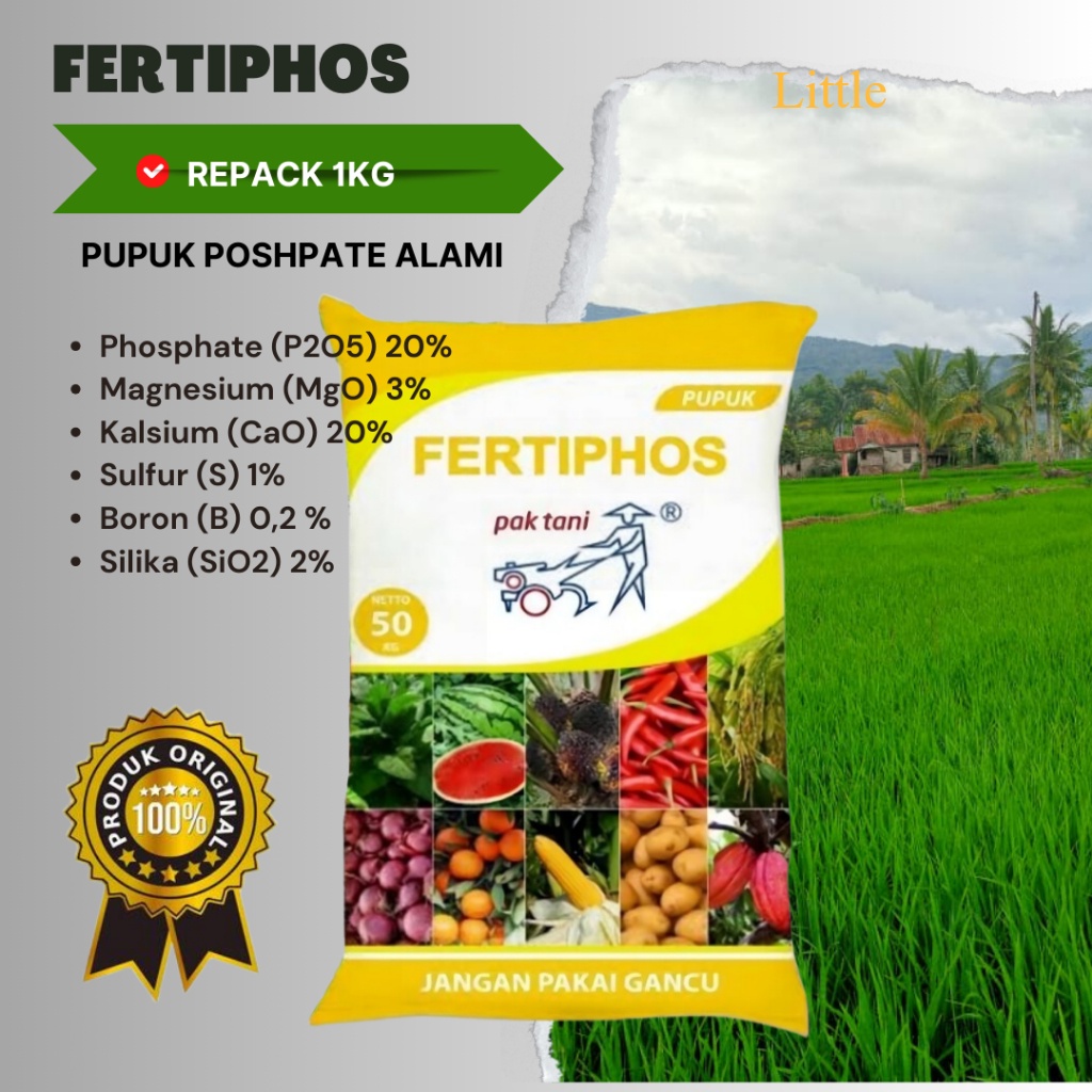 PUPUK SP FERTIPHOS TSP HITAM PAK TANI REPACK 1 KG PAK TANI