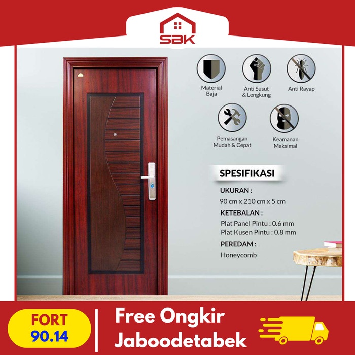 Pintu Kamar Pintu Utama Baja 90x210 Fortress 90.14