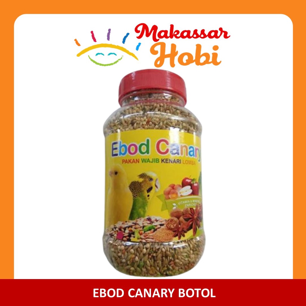 Ebod Canary Botol 370 gram Pakan Makanan Burung Kenari Lovebird Parkit