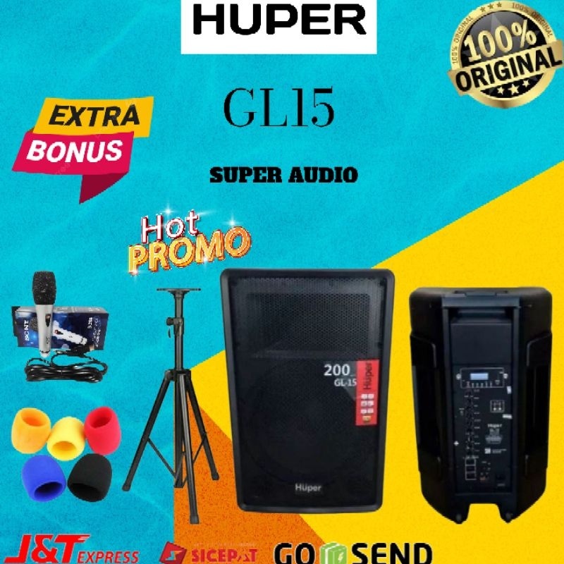 Speaker Portable Huper GL15 Original Speaker Huper 15Inch Garansi Resmi
