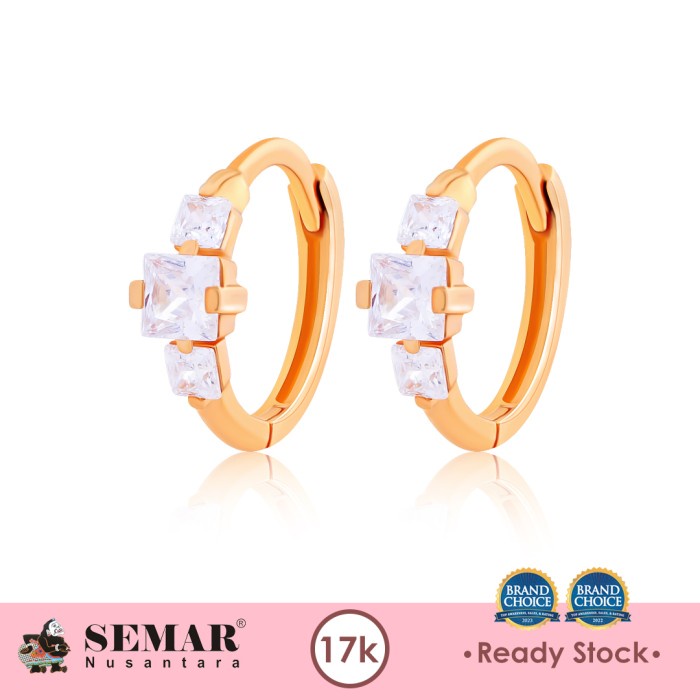 Anting Emas Adelia Solitaire Gold 17K Semar Nusantara