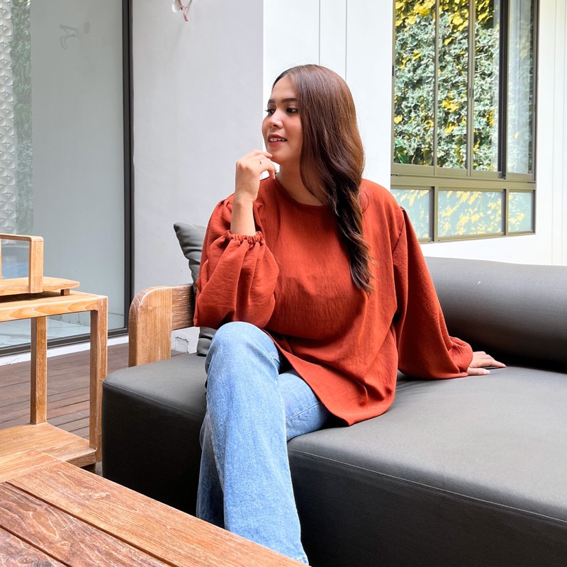 NIKITA BLOUSE CRINCLE AIRFLOW PREMIUM LENGAN PUFFY BALON LD 120