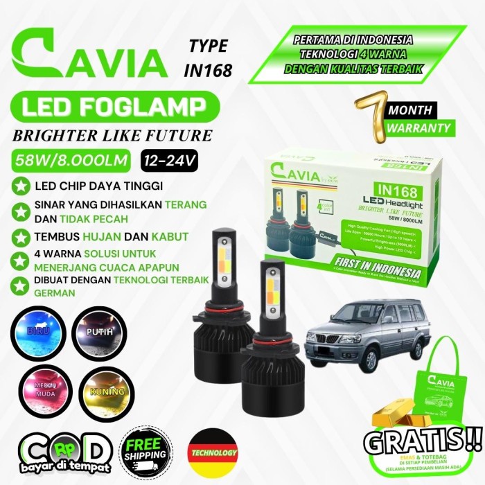 CAVIA-LAMPU LED FOGLAMP 4 WARNA MITSUBISHI KUDA TEMBUS KABUT & HUJAN
