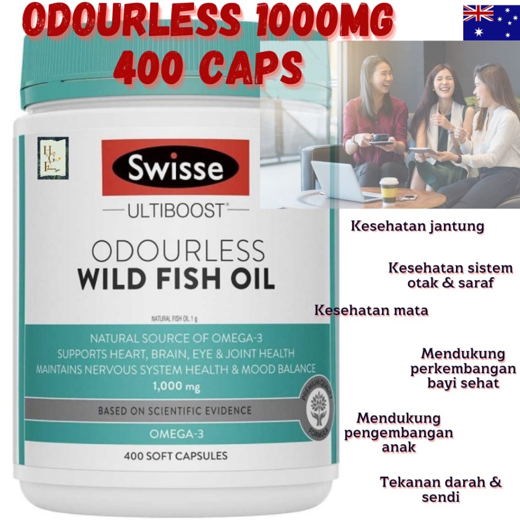 【COD】 Swisse Ultiboost Odourless Wild Fish Oil 1000mg 400 Cap