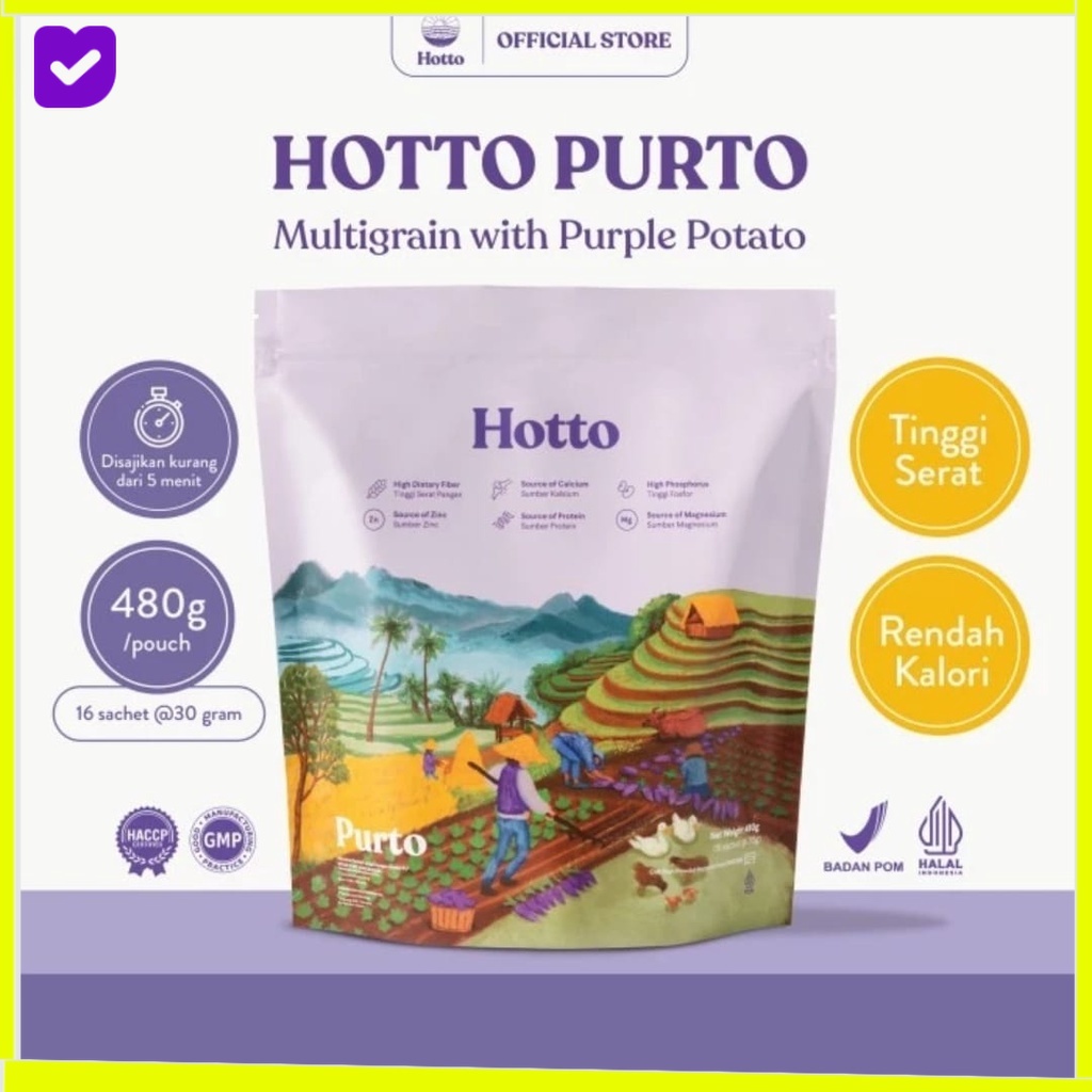 

Hotto Purto Multigrain with Purple Potato 1 Pouch - 16 Sachet HOTO HUTO PUTRO JAKARTA KARTIKA2411 ON