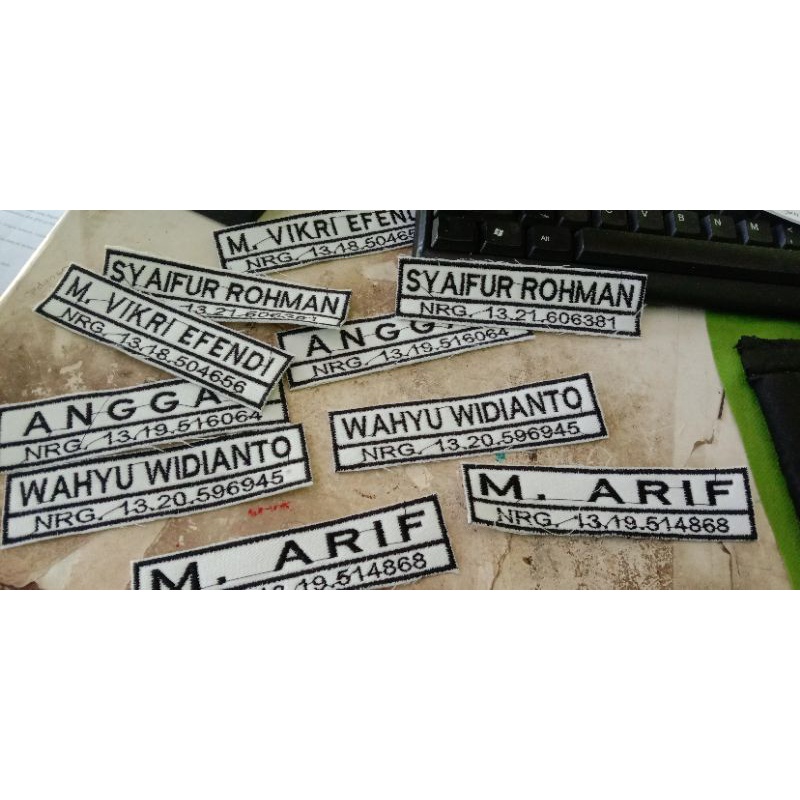 Bordir EMBLEM PATCH BORDIR NAMA. NAMA DADA. BORDIR NAMA. BORDIR NAME TAG BISA SATUAN Bordir Nama Cus