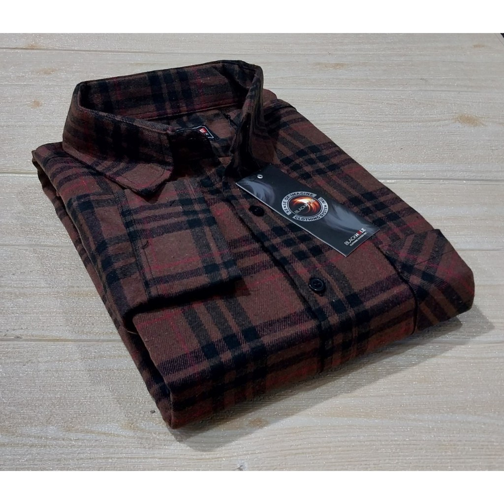 SEMESTA atasan kemeja pria cowo flanel lengan panjang motif kotak ukuran jumbo XXL XXXL XXXXL big si