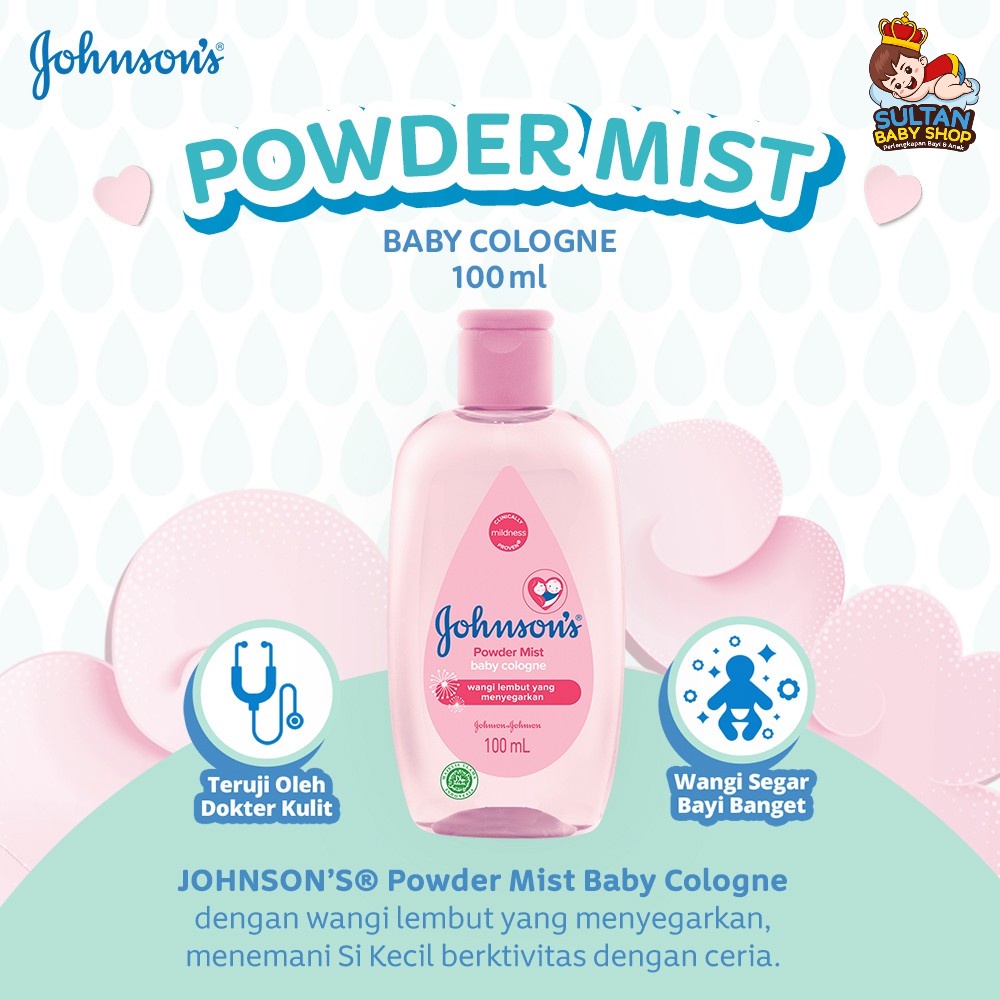 JOHNSON'S Powder Mist Baby Cologne - Minyak Wangi Bayi 100ml Sultan Baby Shop