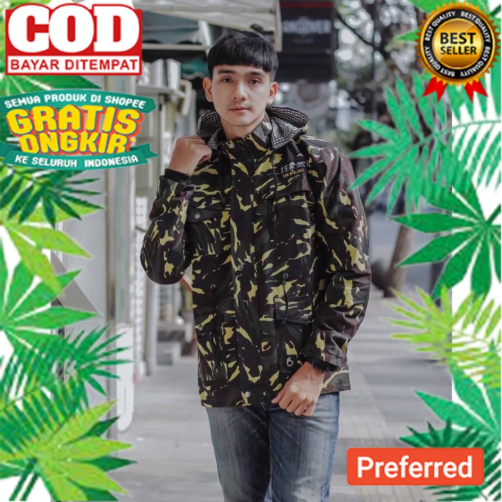 Jaket Pria Parka Army / Jaket Loreng hitam / Jaket Militer / Jaket Distro// ANAK DEWASA REMAJA JAKET