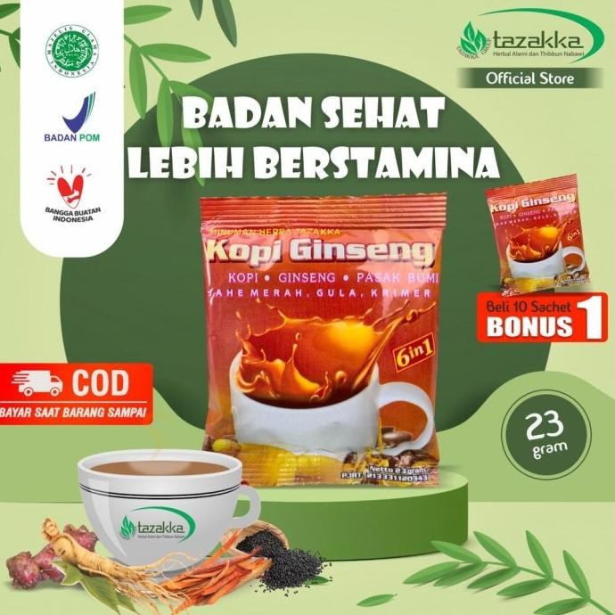 

Herba [READY] KOPI GINSENG Suplemen Herbal Tazakka Minuman Sachet