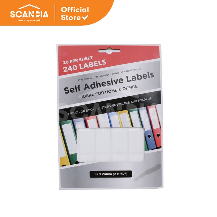 

SCANDIA Stiker Transparan Adhesive Labels 52x24mm 240PK White (SL0003)