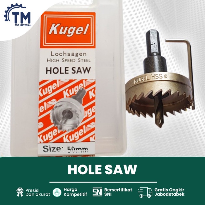 Hole Saw KUGEL HSS 50 mm / Mata Bor Besi HSS / Gergaji Lubang Besi