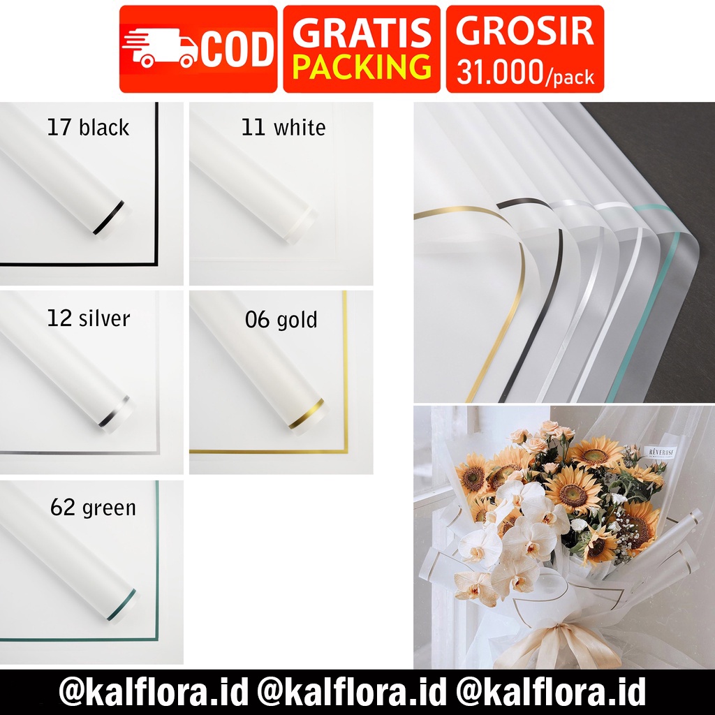 

(20 lembar) Kertas Buket Cellophane Special Line Color