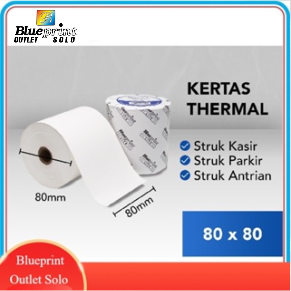 

Blueprint Lite Paper Thermal 80 × 80mm Kertas Thermal Struk Nota Tiket Antrian Karcis Parkir PPOB Blueprint Outlet Solo