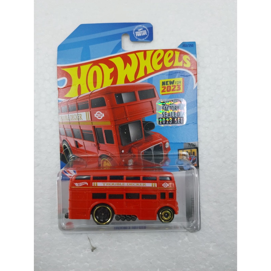 Hot Wheels Trouble Decker London Bus Merah Kerut Factory Sealed FS23