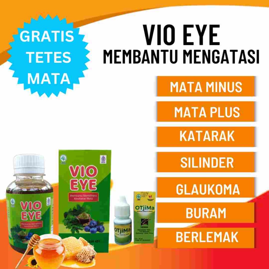 

VIO Eye Madu Obat Mata katarak Minus silinder plus Merah silau gatal berair glaukoma rabun buram NONI EYE