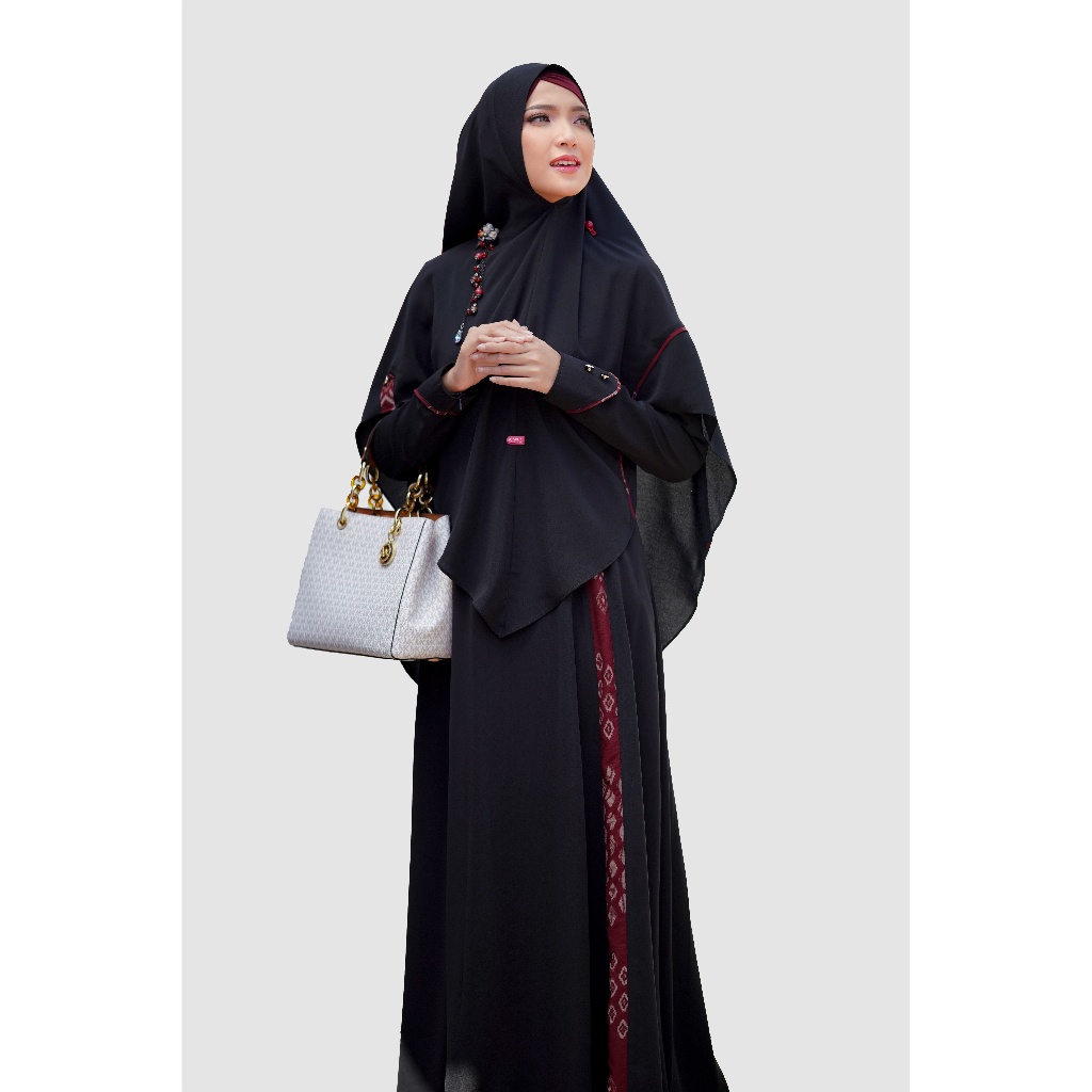 ORI Aulia Fashion Set Gamis Jemima Warna Black
