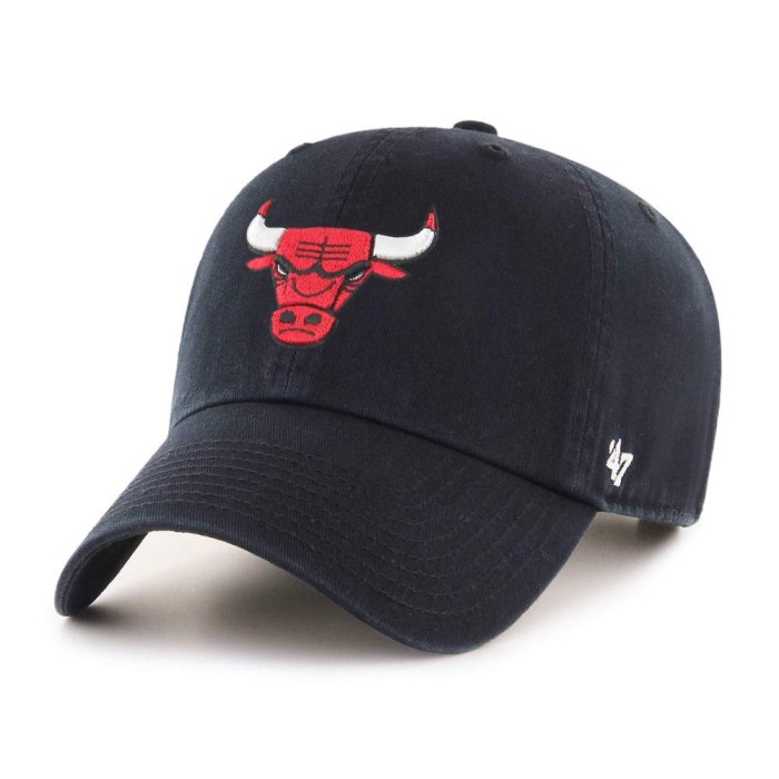 Topi Original 47 Brand Clean Up Chicago Bulls Black - Not New Era