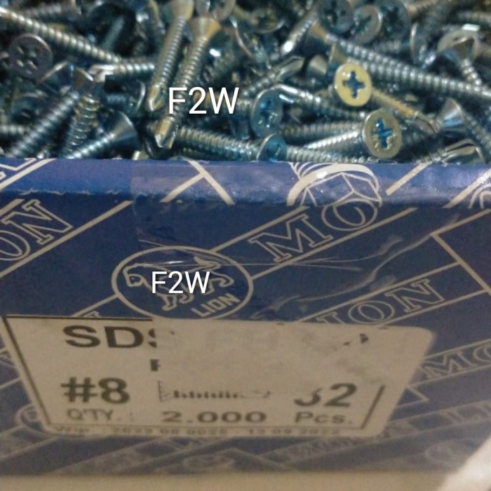 SEKRUP SDS FH + 8X32 MOON LION SKRUP ROOFING PUTIH SDS 8X32