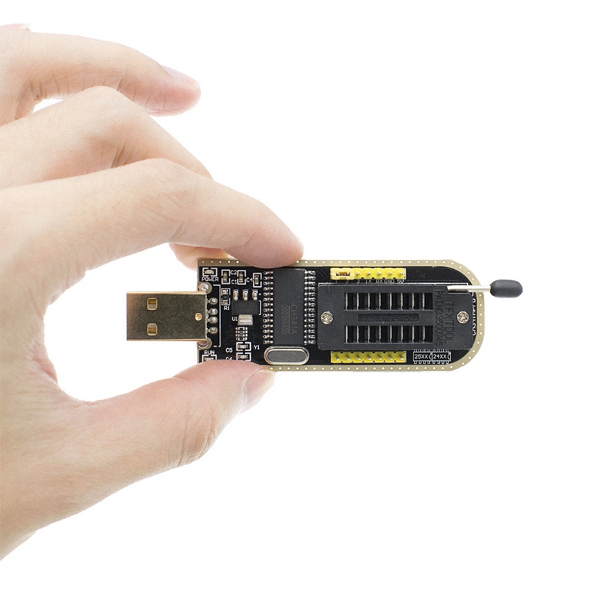 Paket komplit Alat Flash bios IC CH341 CH341A USB Programmer Flasher Bios Eprom Plus soket jepit
