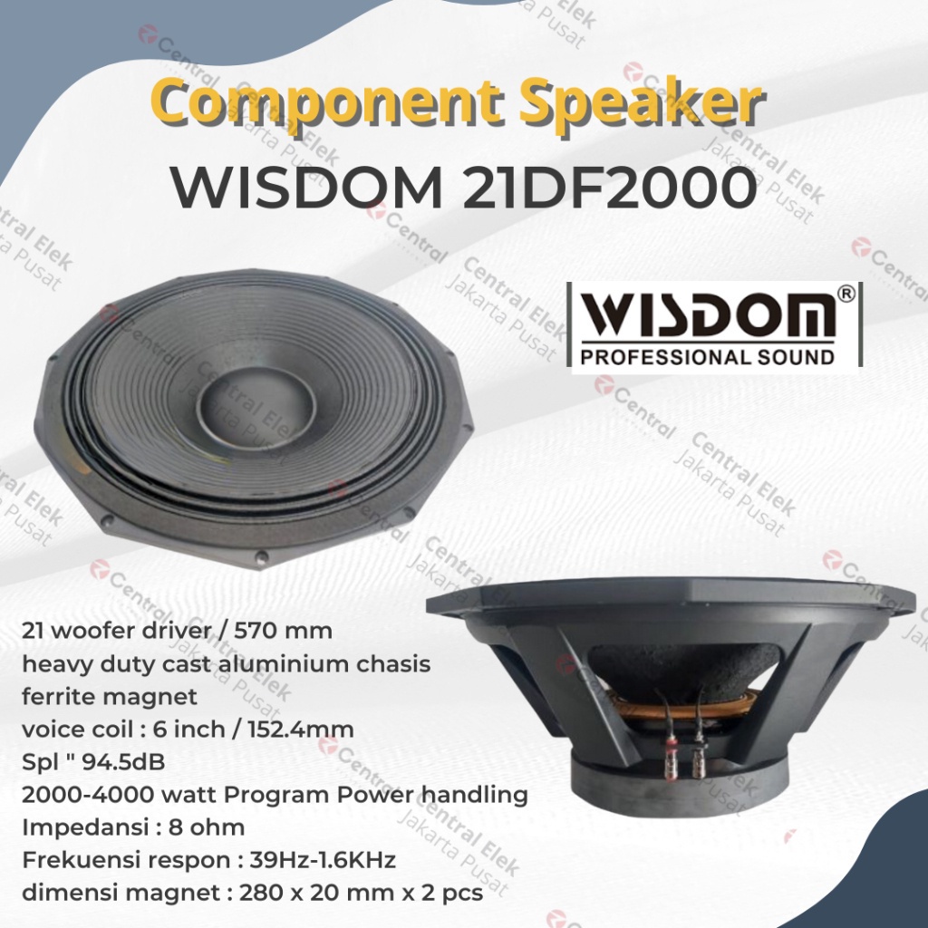 DISKON komponen speaker wisdom 21df2000 / 21 df 2000 / 21df 2000 21 inch