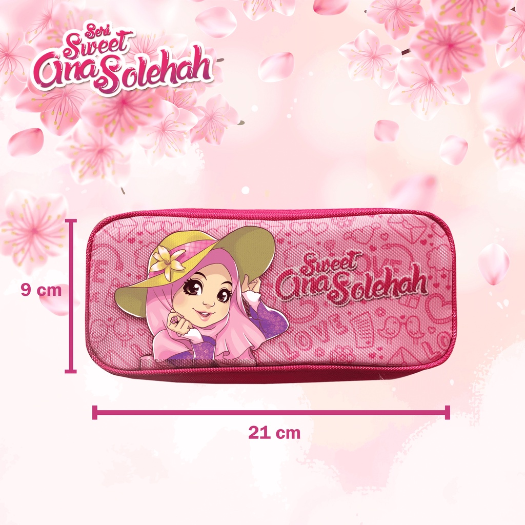 

Tempat Pensil Karakter - Pencil Case Ana Solehah Pink Purple