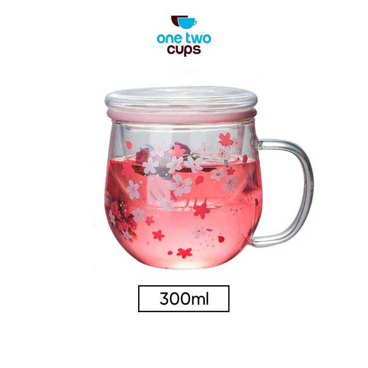 

COD One Two Cups Gelas Cangkir Teh Tea Cup Mug 300ml with Infuser Filter - C224 - 300ML