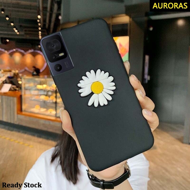 For Sharp Aquos V7 Plus Aquos R9 Pro Phone Case Casing Soft Smooth Back Casing + Daisy Flowers Foldi
